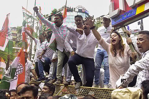 Congress protest in Guwahati